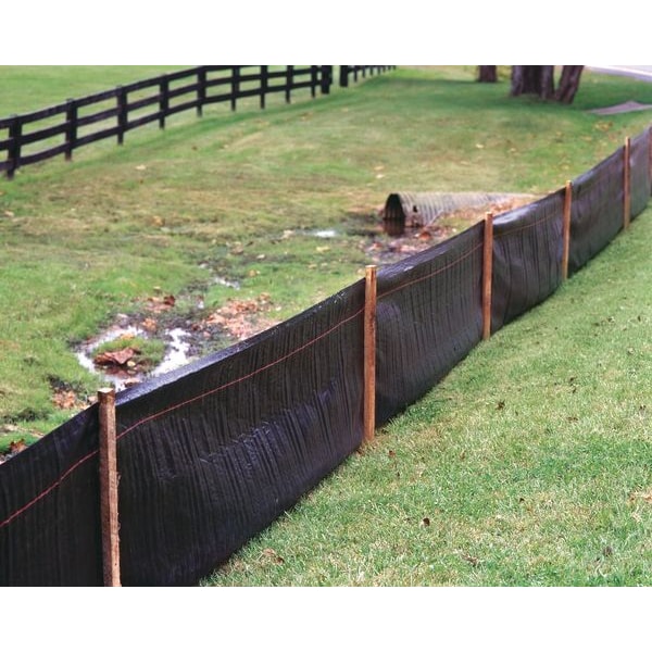 Zoro Select 2 ft H x 100 ft L Silt Fence, 11 Stakes, Polypropylene, Black - 31900500