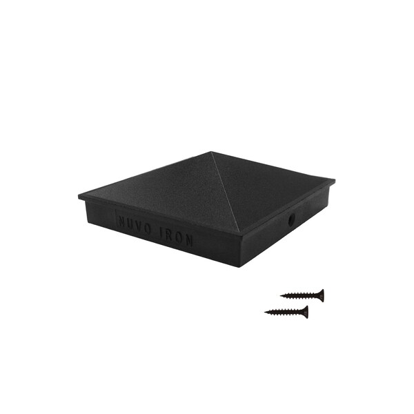 Nuvo Iron 3 1/2in x 3 1/2in Pyramid Post Cap. No Discounts. textured black, Aluminum, 24PK - PCP02-MP24