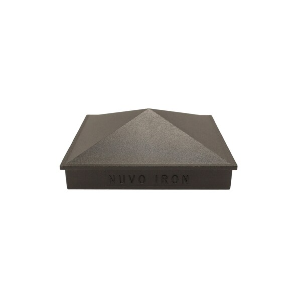 Nuvo Iron 3 1/2in x 3 1/2in Pyramid Post Cap. No Discounts. textured black, Aluminum, 24PK - PCP02-MP24