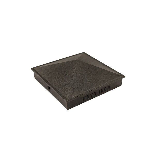 Nuvo Iron 3 1/2in x 3 1/2in Pyramid Post Cap. No Discounts. textured black, Aluminum, 24PK - PCP02-MP24