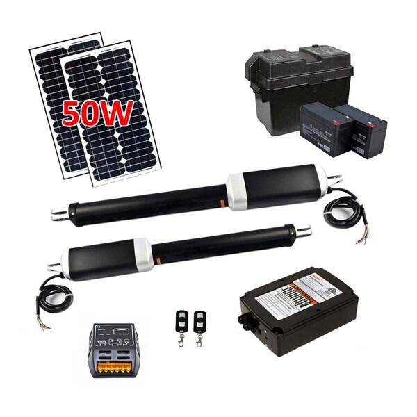 Tepee Supplies GG1300USOL ETL Listed Solar Kit Swing Gate Opener For Dual Gates Up To 1300-lb - TE3314830