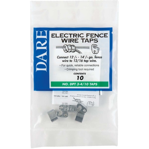 Dare 12-1/2 Ga. to 14 Ga. Metal Splicing Sleeve, Silver, 10PK - DPT 3-4/10