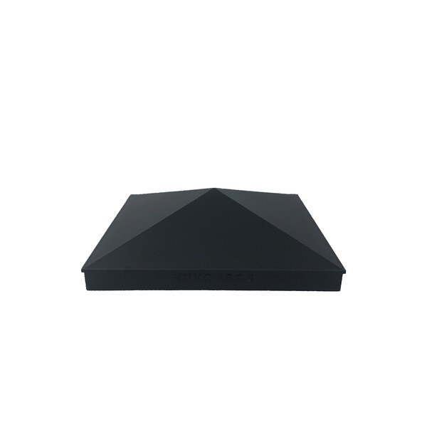 Nuvo Iron 8in x 8in Pyramid Post Cap Black. No Discounts, Aluminum, 12PK - PCP16-MP12