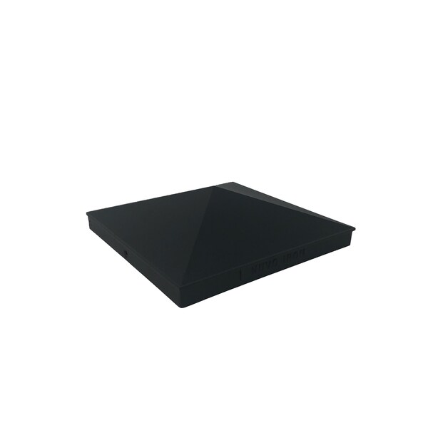 Nuvo Iron 8in x 8in Pyramid Post Cap Black. No Discounts, Aluminum, 12PK - PCP16-MP12