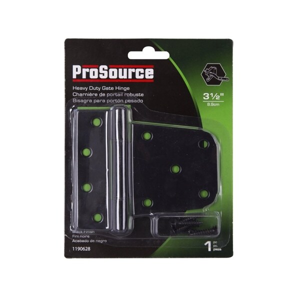 Prosource Gate Hinge, Steel, Black, Fixed Pin, 180 deg Range of Motion, 46 Pair lb - LR-183-PS