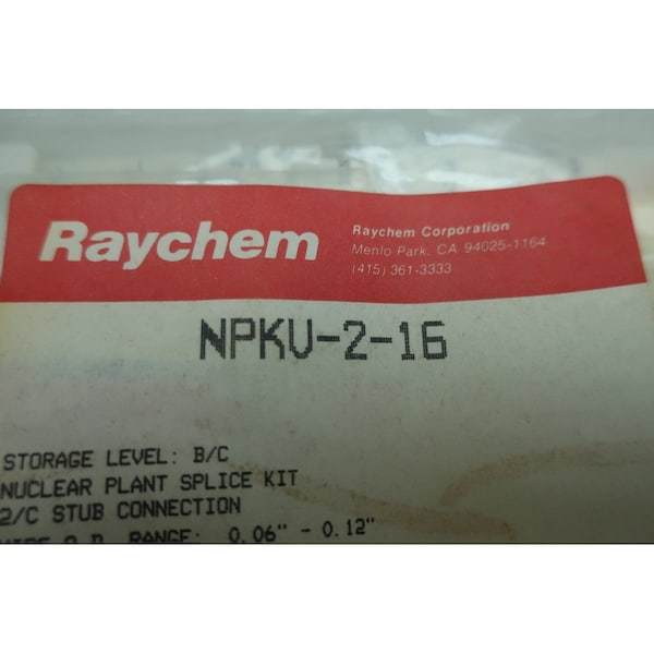 Kit de empalme para planta nuclear Raychem 2/c 0.06-0.12in - NPKV-2-16