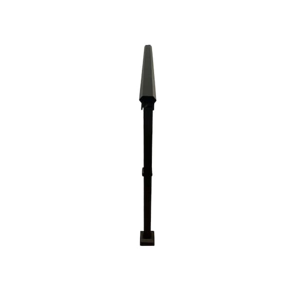 Nuvo Iron 3-Step Aluminum Stoop Railing Kit 48in. L x 34.75in. H Powder Coated Black - BLSK3S