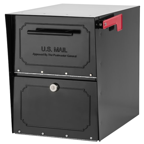 Arch Mailboxes Architectural Mailboxes Oasis Classic Galvanized Steel Post Mount Black Mailbox - 6200B-10