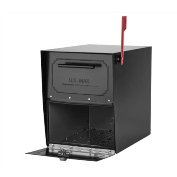 Arch Mailboxes Architectural Mailboxes Oasis Classic Galvanized Steel Post Mount Black Mailbox - 6200B-10