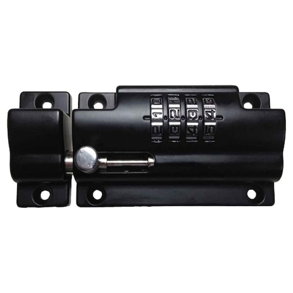 Lockey Usa Lockey Mechanical Combination Slide Bolt Lock Black Finish - MS40