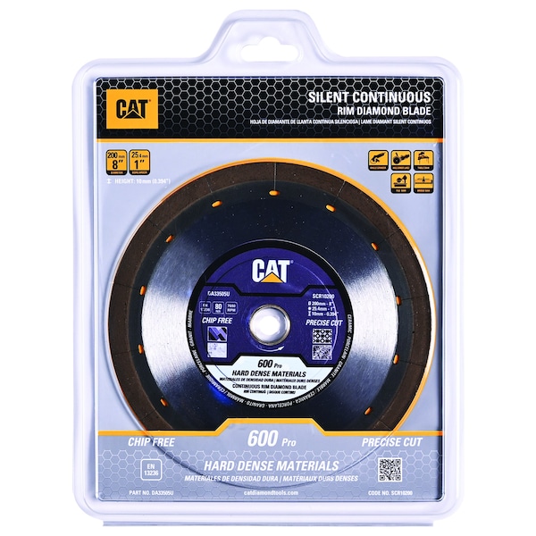 Caterpillar 600 Pro Tile-Hard Dense Materials 8-In Blade 200mm - DA33505U
