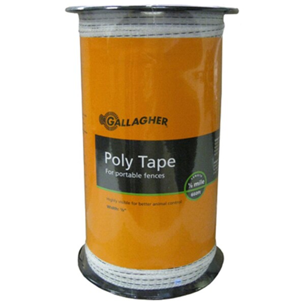 Gates 0.5 x 656 in. Electric Fence Poly Tape, White - 210637