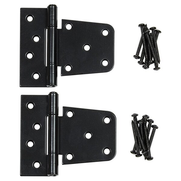 Nuvo Iron BLACK GALVANIZED STEEL 4in TEE HINGES, 2PK - TH4BLK