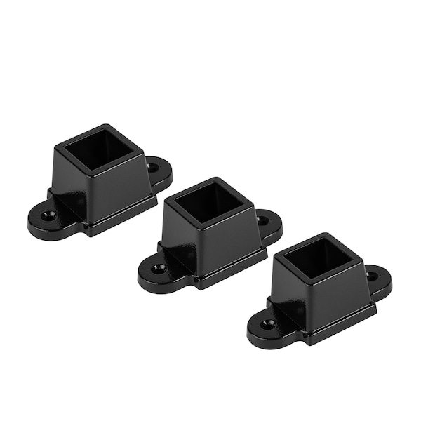 Nuvo Iron Legacy Collection Wall Bracket for Fence Panels, Powder Coated Black, 3PK - BSI09RTXB