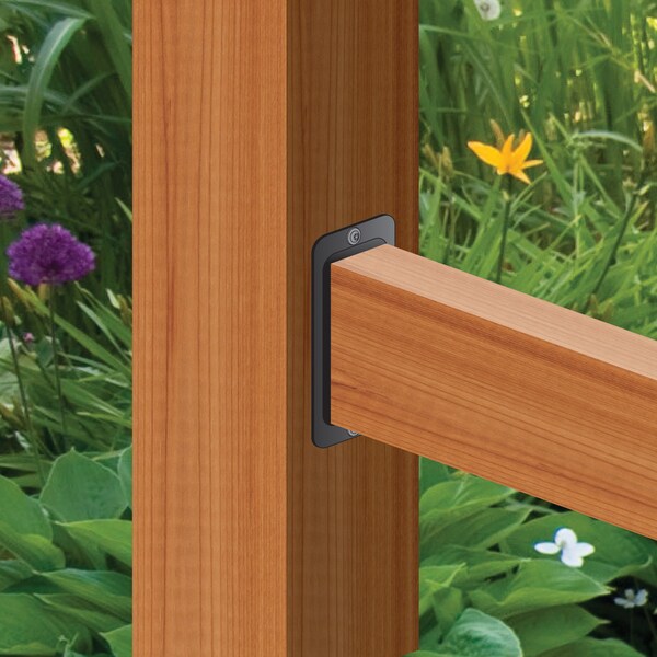 Nuvo Iron BLACK 2 x 4 STEEL RAIL HANGER AND CONNECTOR PLATE - RH24B