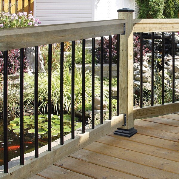 Nuvo Iron BLACK 2 x 4 STEEL RAIL HANGER AND CONNECTOR PLATE - RH24B