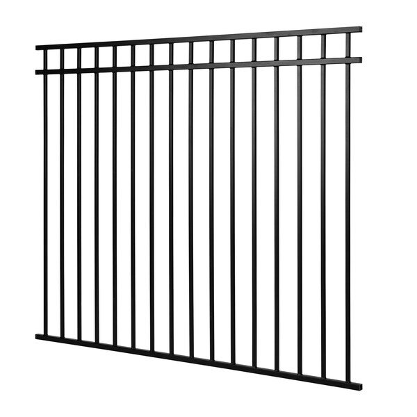 Nuvo Iron Legacy Collection 72in. Wide x 60in. High, Iron Fence Panel w/Coral Profile. Incld 6 Fence Brackets - CPRTB7260