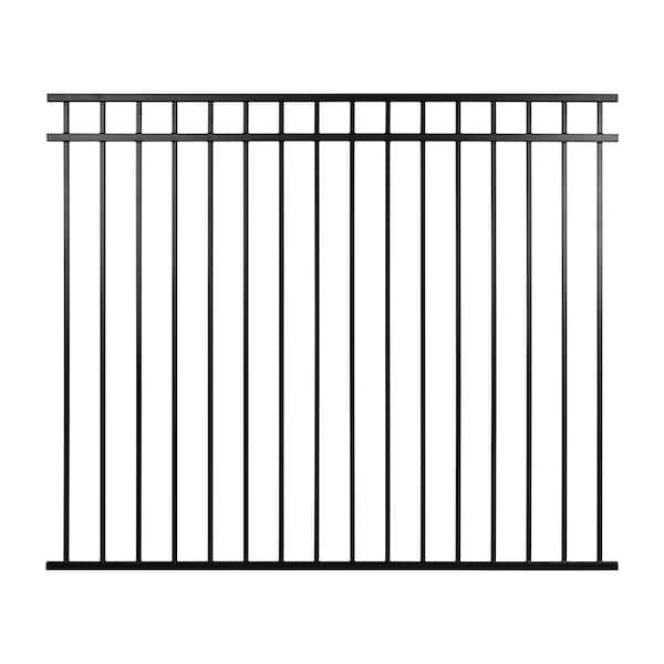 Nuvo Iron Legacy Collection 72in. Wide x 60in. High, Iron Fence Panel w/Coral Profile. Incld 6 Fence Brackets - CPRTB7260
