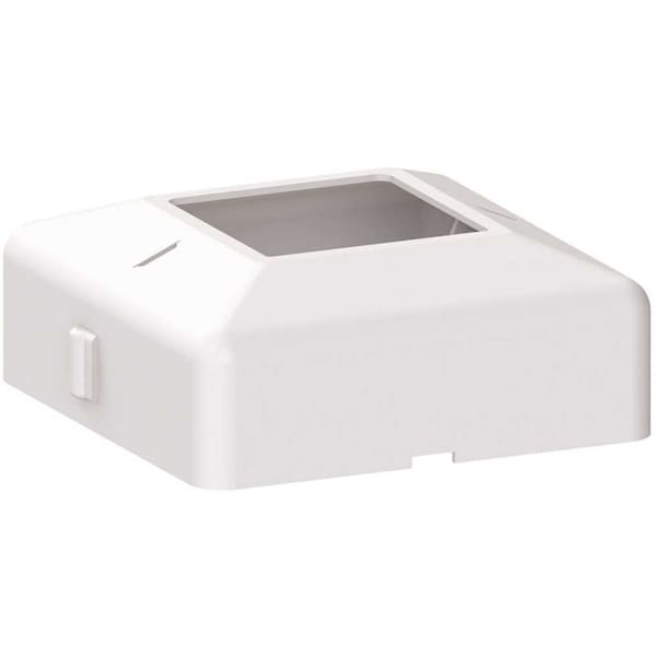 Peak 4 in. x 4 in. White Aluminum Post Base Cover - 50980