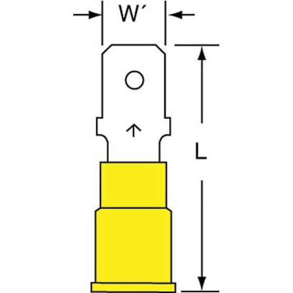 Desconexión macho de 3M, Amarillo, 12-10AWG, Paquete de 500 - MNG10-250DMK
