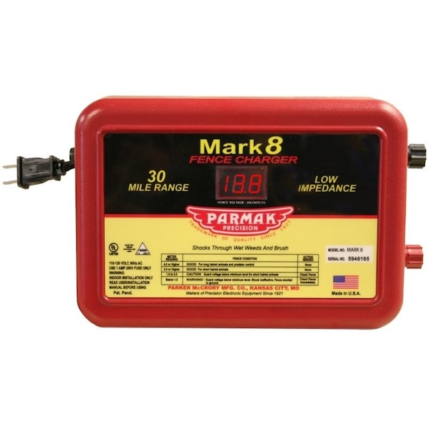 Parmak Parmak MARK 8/7 Electric Fence Charger, 110/120 V, 1.1 to 4.9 J - MARK 8/7
