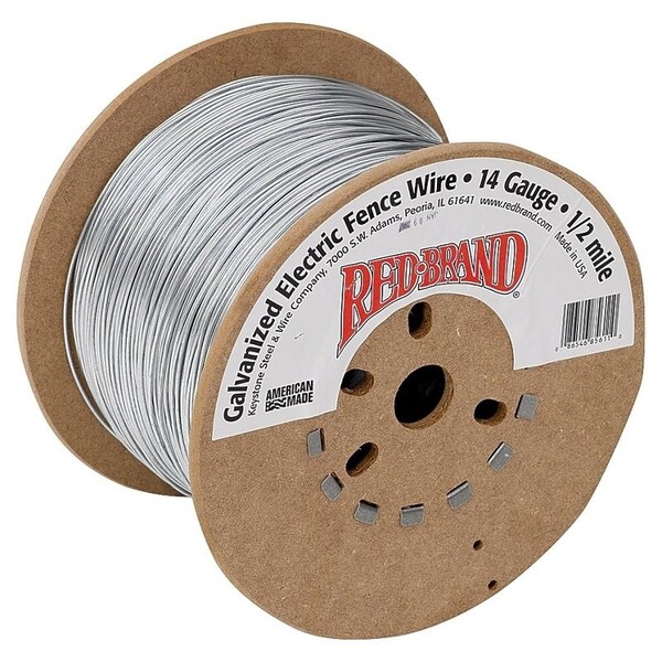 Red Brand Electric Fence Wire, 14 ga Wire, Steel Conductor, 1/2 mile L - 85611