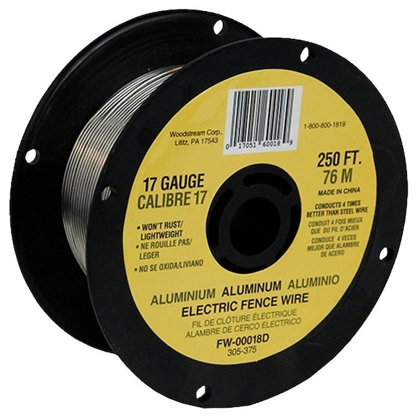Zareba Fi-Shock Fence Wire, 17 ga Wire, Aluminum Conductor, 250 ft L - FW-00018D