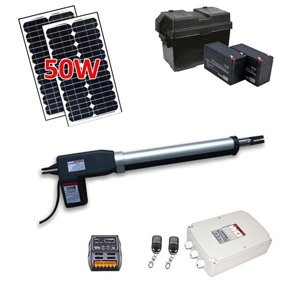 Tepee Supplies AS600SOL Solar Powered Gate Opener Solar Kit For Single Swing Gates Up To 660-lb - TE3302944