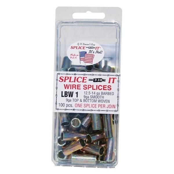 New Farm Wire Splice, Stainless Steel, For: 12.5 to 14 ga Barbed Wire, 9 ga Top and Bottom Woven Fence - LBW1