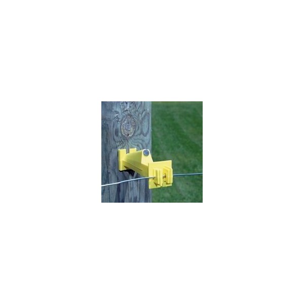 Zareba Nail-On Extender Insulator, 9 to 22 ga Fence Wire, Aluminum/Polywire/Steel, Polyethylene, Yellow - IW5XNY-Z