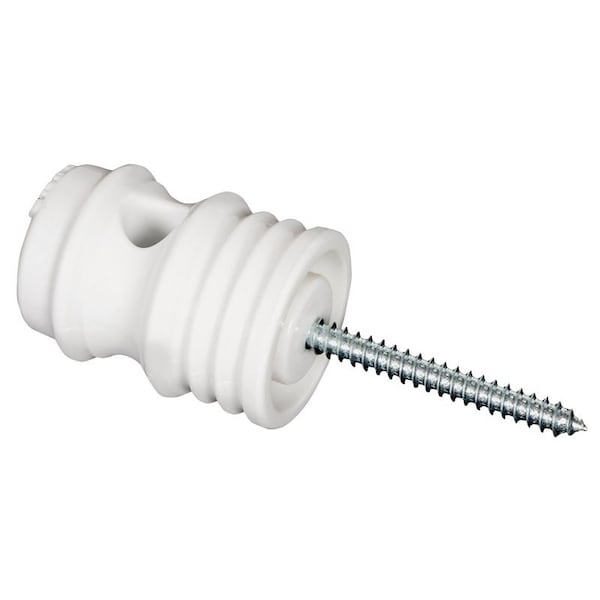 Zareba IWSD-Z Self-Drilling Insulator, Aluminum/Steel, Porcelain, White - IWSD/IWSD-Z DRVBL