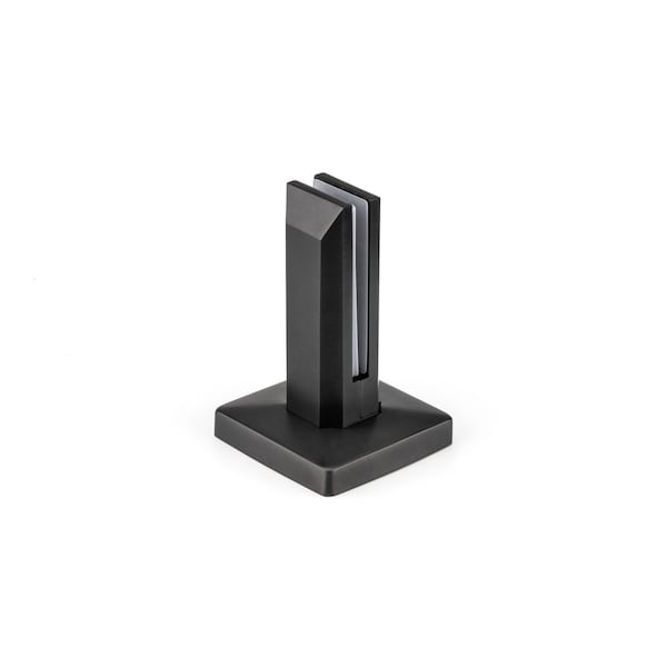 Richelieu 1/2 in to 9/16 in (12 mm to 15 mm) Glass Pool Gate Bracket, Square, 316 Grade Black Stainless Steel - 706SP077169