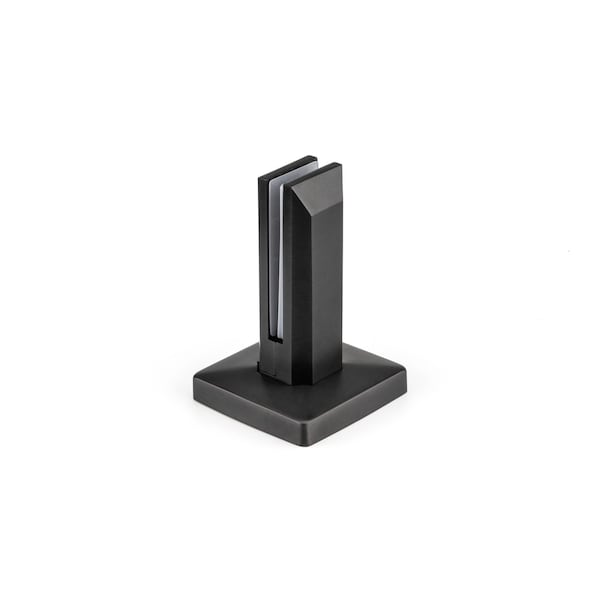 Richelieu 1/2 in to 9/16 in (12 mm to 15 mm) Glass Pool Gate Bracket, Square, 316 Grade Black Stainless Steel - 706SP077169