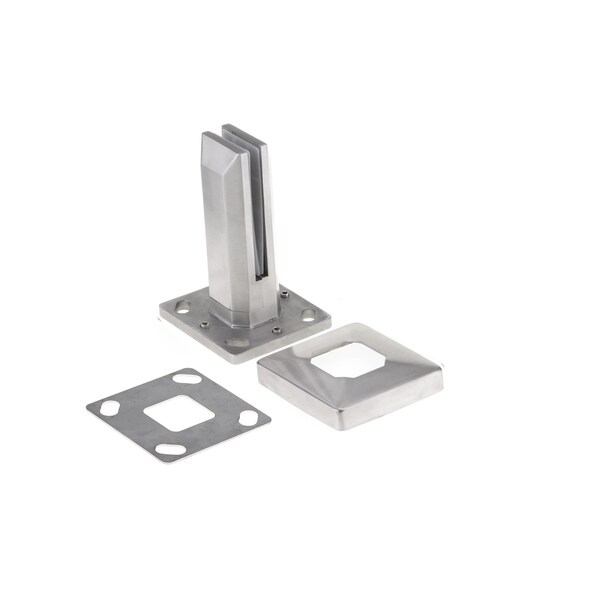 Richelieu 1/2 in to 9/16 in (12 mm to 15 mm) Glass Pool Gate Bracket, Square, 316 Grade Stainless Steel - 706SP077170