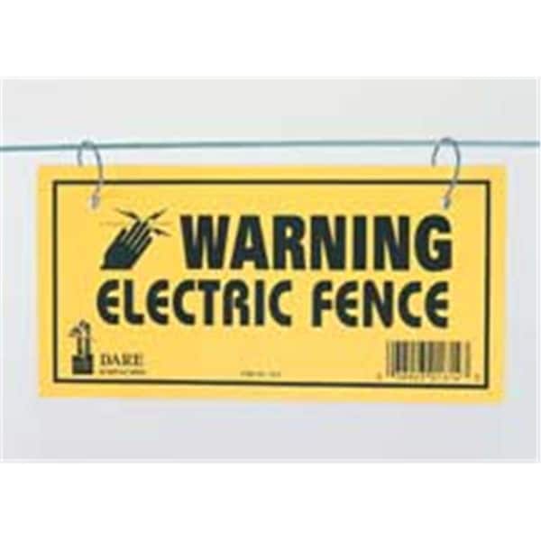 Dare Products Electric Fence Warning Sign 3 Yellow - 1614-3 - DA37510