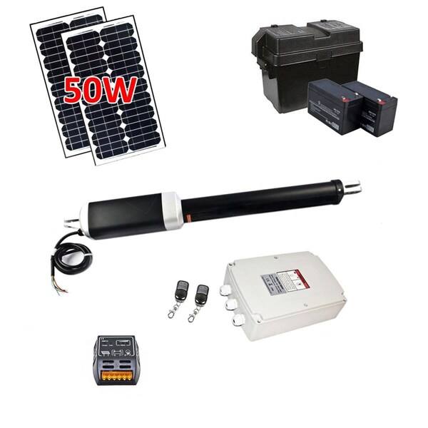 Tepee Supplies GG850SOL Solar Powered Solar Kit Metal Single Swing Gate Opener For Gates Up To 850-lb - TE3309824