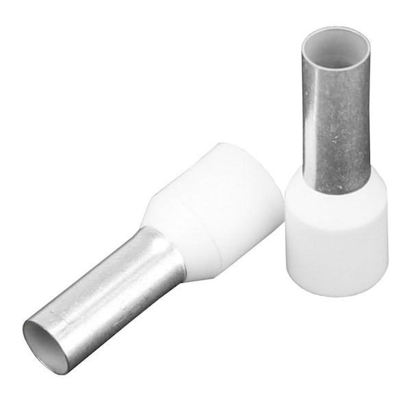 Grupo Pacer Pacer Marfil 8 AWG Ferrule de Alambre - Longitud de 12 mm - Paquete de 10 - TFRL8-12MM-10