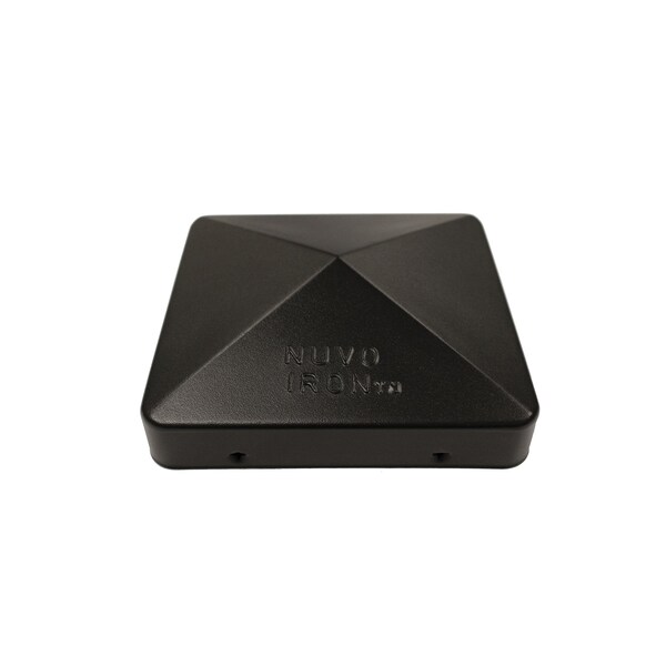 Nuvo Iron 4.5in X 4.5in Eazy Cap Pyramid Post Cap. No Discounts, Steel, 72PK - PCP15BLK-MP72