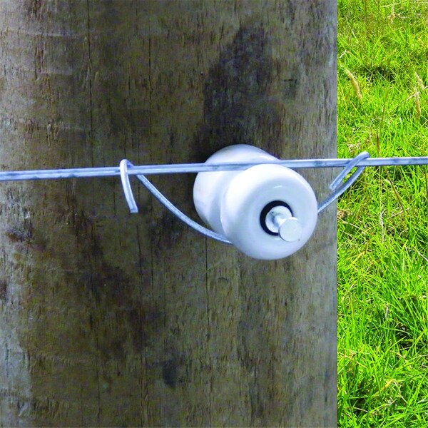 Patriot Wood Post Porcelain Insulator with Nail - White, 25PK - 814213