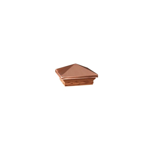 Maine Ornamental Post Cap, 4 in L, 4 in W, Cedar Wood Copper - 72217