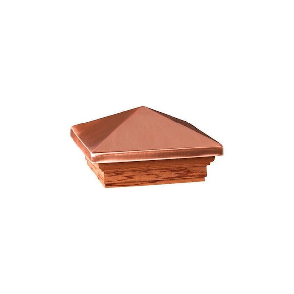 Maine Ornamental Post Cap, 4 in L, 4 in W, Cedar Wood Copper - 72217