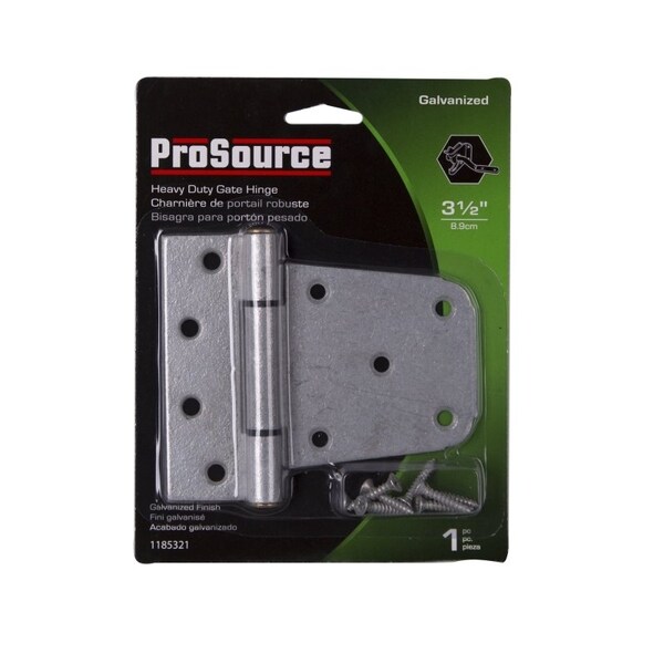 Prosource Gate Hinge, Galvanized Steel, Galvanized, Fixed Pin, 180 deg Range of Motion, 46 Pair lb - LR-182-PS