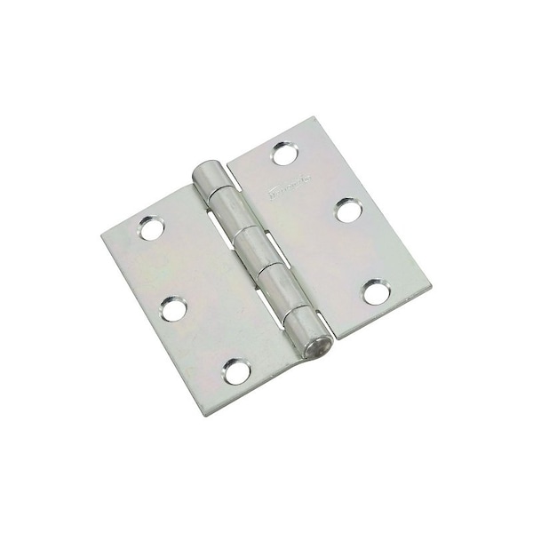 National Hardware Utility Hinge, 3 in W Frame Leaf, 008 in Thick Frame Leaf, Steel, Zinc, Riveted Pin, 50 lb - N261-644