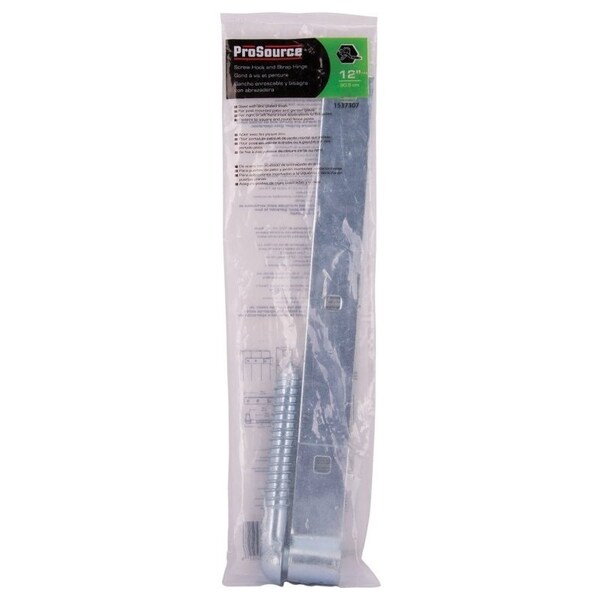 Prosource Hook/Strap Hinge, 11-3/4 in W Frame Leaf, 1-1/4 in H Frame Leaf, 4 mm Thick Leaf, Steel, Zinc - LR-090PS