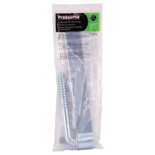 Prosource Hook/Strap Hinge, 9-3/4 in W Frame Leaf, 1-1/4 in H Frame Leaf, 4 mm Thick Leaf, Steel, Zinc - LR-089PS