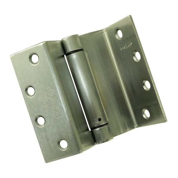 Richelieu 4 1/2-inch (114 mm) Wrap-Around Swing Clear Spring Hinge, Brushed Chrome - 65823BCSCB