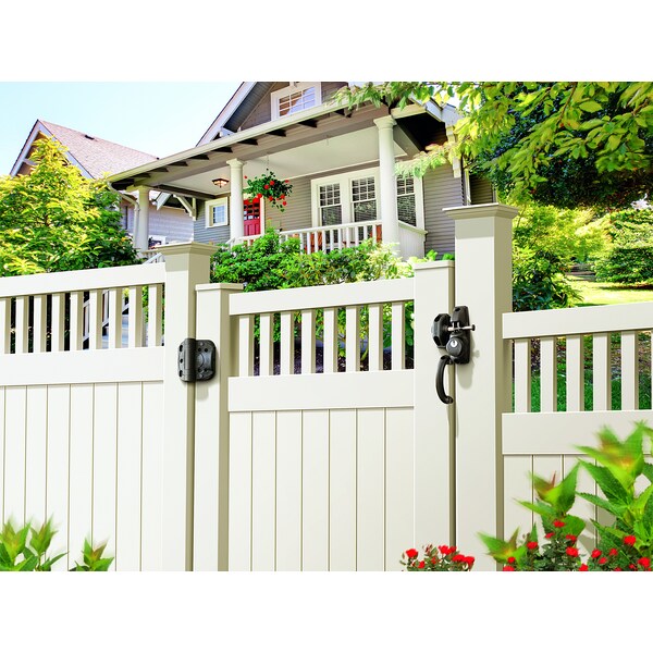 Safetech Hardware Heavy Duty Self-Closing Vinyl Gate Hinges, Black - SHC-135