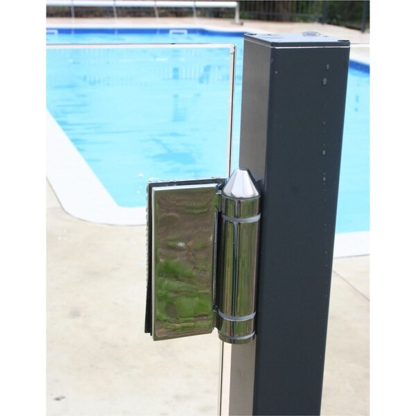 Richelieu 90Deg Wall-to-Glass/Post-to-Glass Mount Adjustable Spring-Loaded Pool Gate Hinge, Stainless Steel - PGHSQPG02170