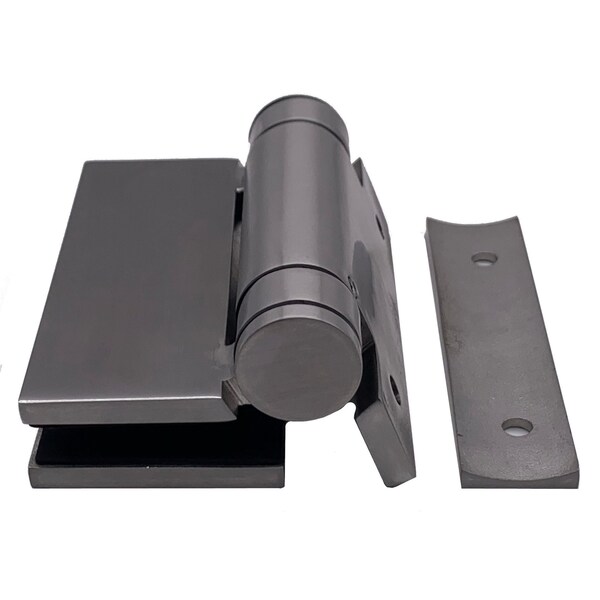 Richelieu 90Deg Wall-to-Glass/Post-to-Glass Mount Adjustable Spring-Loaded Pool Gate Hinge, Stainless Steel - PGHSQPG02170