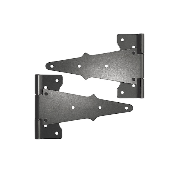 Nuvo Iron Bulk - BlackGalvanized Steel 8-in Tee Hinges, 24PK - TH8BLK-B-MP24